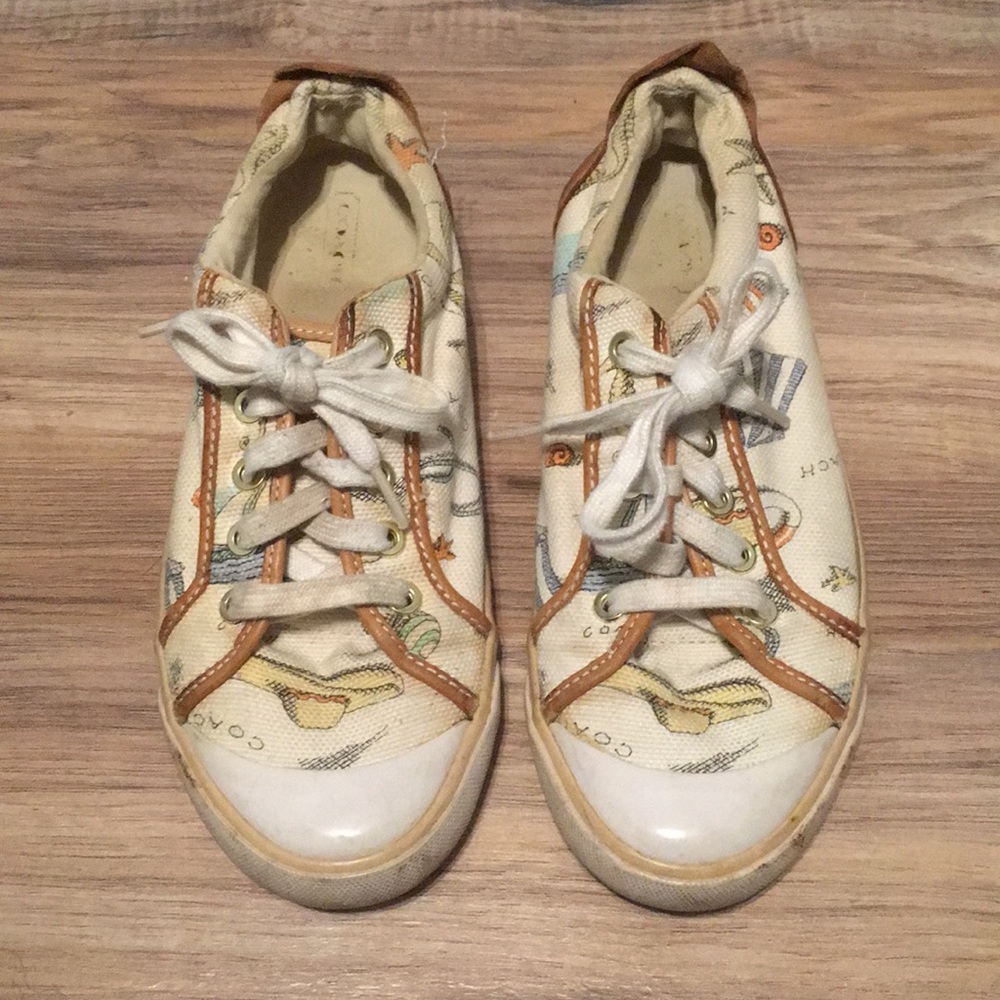 Coach beach themed sneakers